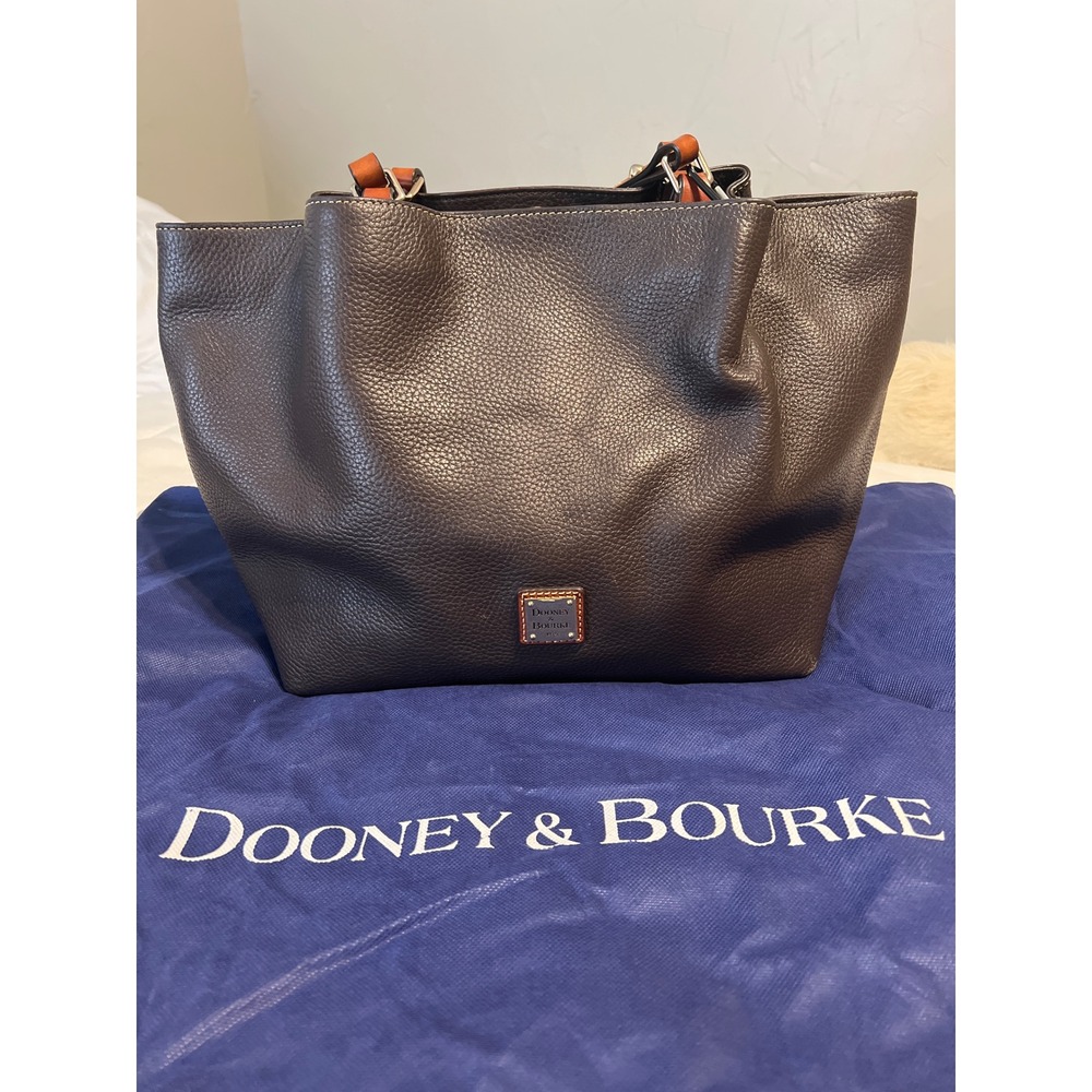 Dooney & Bourke Pebble Leather Tote Bag Women Large Brown Good Shopper Shoulder